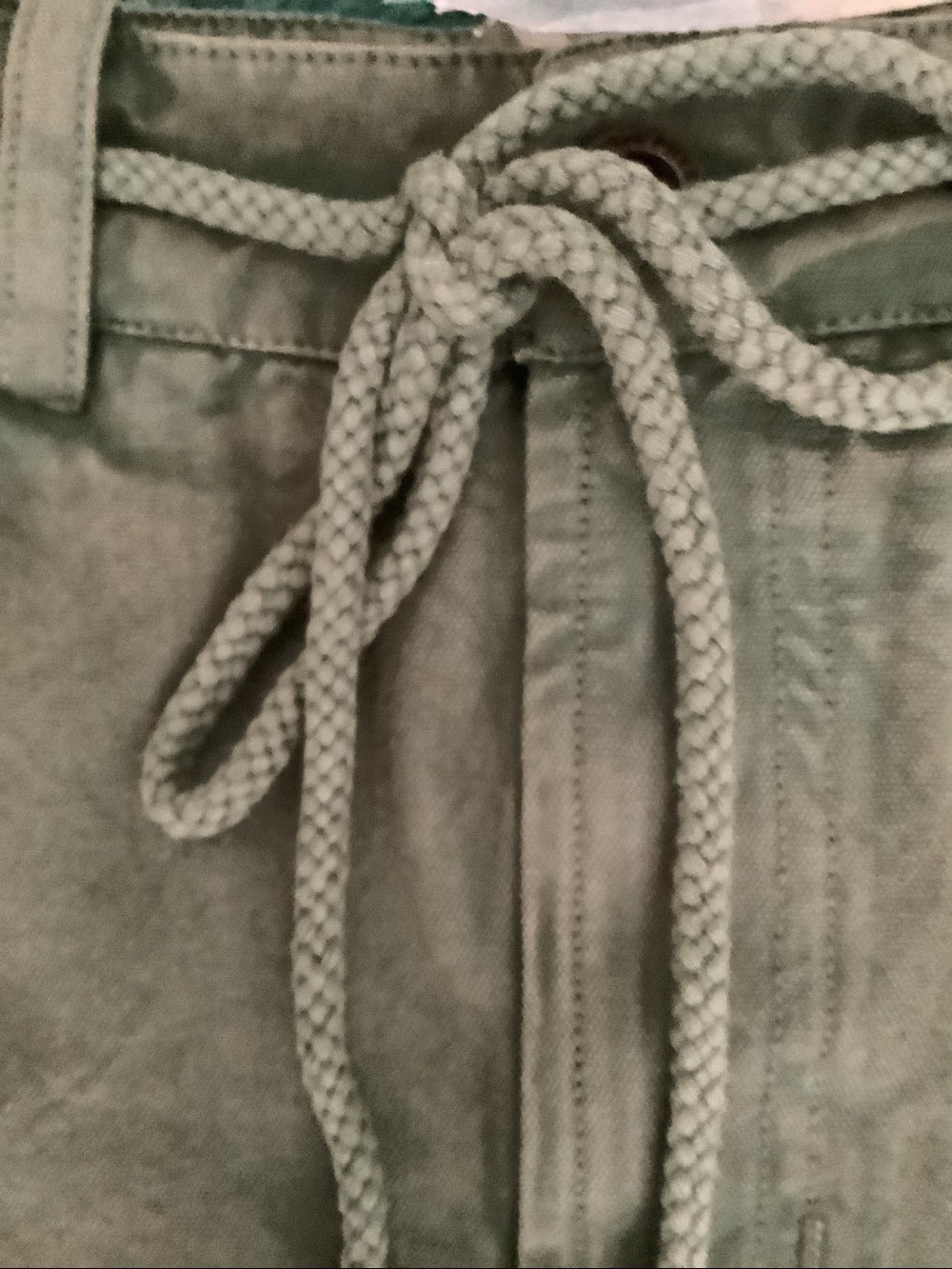 Free People Olive Green Drawstring Utility Shorts